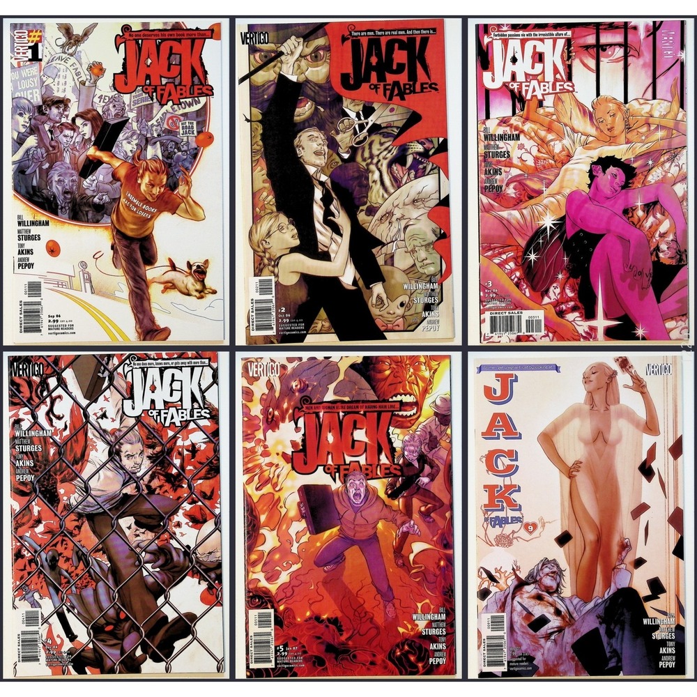 DC Vertigo Jack of Fables #1 2 3 4 5 8 9 Comic Book Lot Mixed Issues
